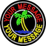 Custom Palm Tree Animated Circle Led Sign 26" Tall x 26" Wide x 1" Deep
