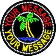 Custom Palm Tree Animated Circle Led Sign 26