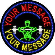 Custom Animated Wrestler Circle Led Sign 26
