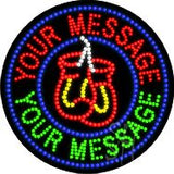 Custom Boxing Gloves Animated Circle Led Sign 26" Tall x 26" Wide x 1" Deep