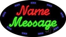 Custom Animated Blue Oval Led Sign 15