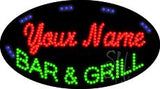 Custom Bar And Grill Animated Led Sign 15" Tall x 27" Wide x 1" Deep