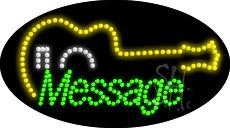 Custom Yellow Guitar Animated Led Sign 15