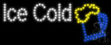 Ice Cold Beer Animated Led Sign 11" Tall x 27" Wide x 1" Deep