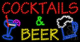 Cocktails And Beer Animated Led Sign 17" Tall x 32" Wide x 1" Deep