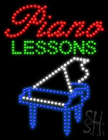 Piano Lessons Animated Led Sign 20