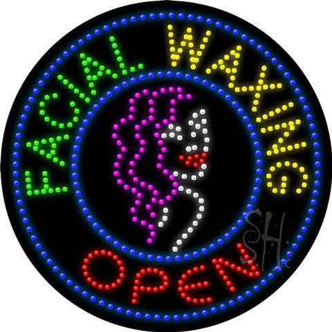 Facial Waxing Open Animated Led Sign 26