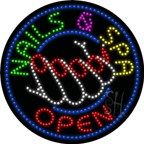 Nails And Spa Open Animated Led Sign 26