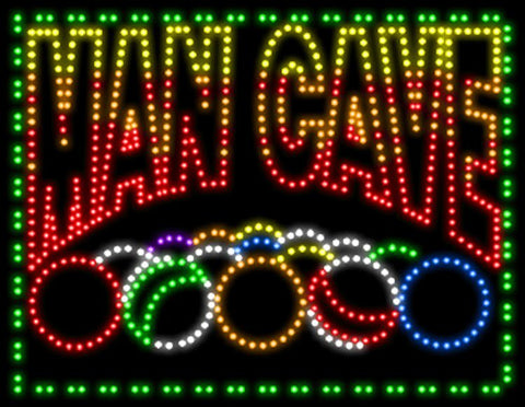 Man Cave Pool Animated LED Sign 24