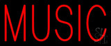 Red Music Block Neon Sign 10" Tall x 24" Wide x 3" Deep