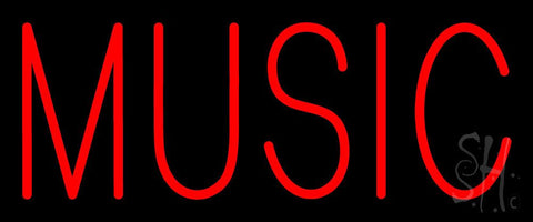 Red Music Block Neon Sign 10