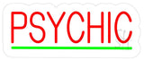 Psychic Green Line Contoured Clear Backing Neon Sign 10" Tall x 24" Wide x 1" Deep