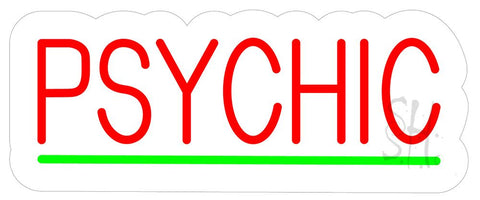 Psychic Green Line Contoured Clear Backing Neon Sign 10