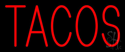 Red Simple Tacos Neon Sign 10