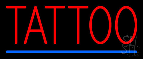 Red Tattoo Blue Line Neon Sign 10