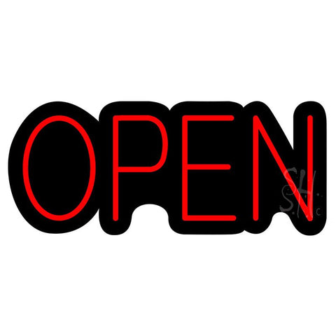 Open Contoured Black Backing Neon Sign 10