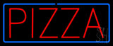 Red Pizza with Blue Border Neon Sign 13" Tall x 32" Wide x 3" Deep