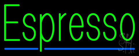Green Espresso with Blue Line Neon Sign 13