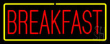Red Breakfast with Yellow Border Neon Sign 13" Tall x 32" Wide x 3" Deep