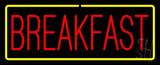 Red Breakfast with Yellow Border Neon Sign 13" Tall x 32" Wide x 3" Deep