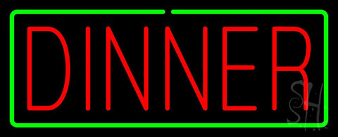 Red Dinner with Green Border Neon Sign 13