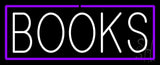 White Books Purple Border Neon Sign 13" Tall x 32" Wide x 3" Deep