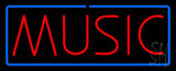 Music Blue Border Neon Sign 13" Tall x 32" Wide x 3" Deep