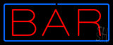 Simple Bar Neon Sign With Blue Border 13" Tall x 32" Wide x 3" Deep