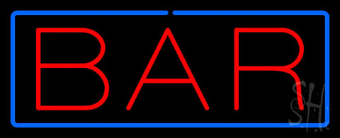 Simple Bar Neon Sign With Blue Border 13