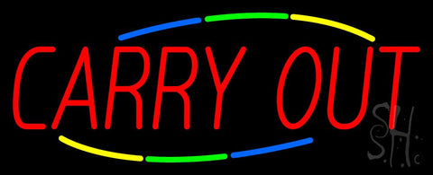 Multi Colored Carry Out Neon Sign 13