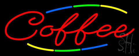 Deco Style Multi Colored Coffee Neon Sign 13