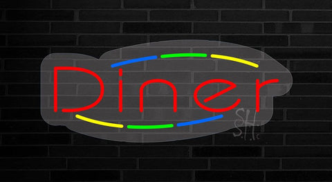 Diner Contoured Clear Backing Neon Sign 13
