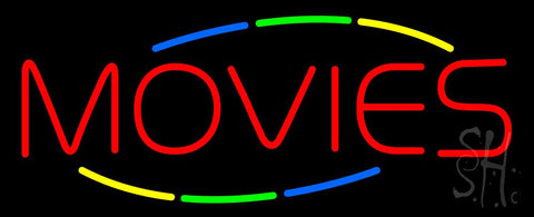 Multicolored Deco Style Movies Neon Sign 13