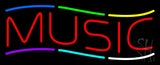 Red Music Neon Sign 13" Tall x 32" Wide x 3" Deep