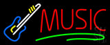 Music Block Guitar Neon Sign 13" Tall x 32" Wide x 3" Deep