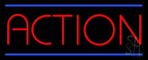 Red Action with Blue Lines Neon Sign 13