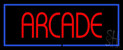 Red Arcade Blue Border Neon Sign 13