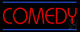 Red Comedy Blue Lines Neon Sign 13" Tall x 32" Wide x 3" Deep