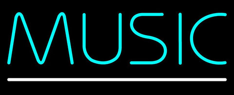 Turquoise Music White Line Neon Sign 13