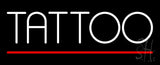 White Tattoo Red Line Neon Sign 13" Tall x 32" Wide x 3" Deep