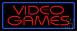 Red Video Games Blue Border Neon Sign 13" Tall x 32" Wide x 3" Deep