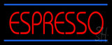 Red Espresso with Blue Lines Neon Sign 13" Tall x 32" Wide x 3" Deep