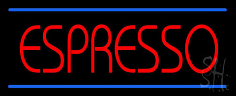 Red Espresso with Blue Lines Neon Sign 13
