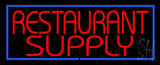 Red Restaurant Supply with Blue Border Neon Sign 13" Tall x 32" Wide x 3" Deep