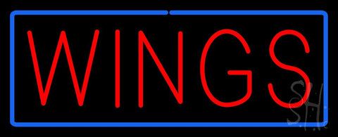 Red Wings with Blue Border Neon Sign 13