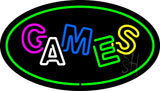 Games Oval Green Neon Sign 17" Tall x 30" Wide x 3" Deep