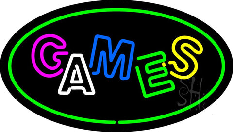 Games Oval Green Neon Sign 17