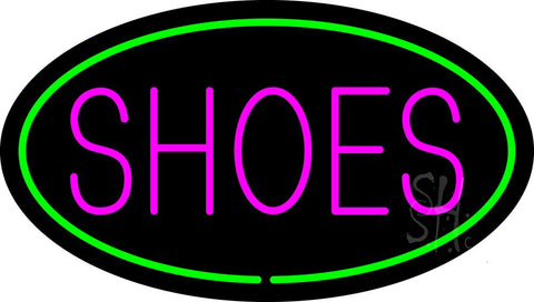 Shoes Oval Green Neon Sign 17