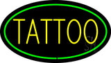 Tattoo Oval Green Neon Sign 17" Tall x 30" Wide x 3" Deep