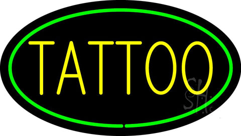 Tattoo Oval Green Neon Sign 17